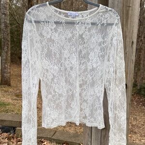 White Birch Floral Lace Blouse
